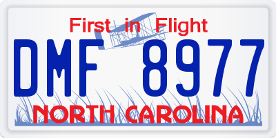 NC license plate DMF8977