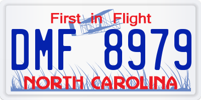 NC license plate DMF8979