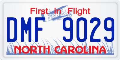 NC license plate DMF9029