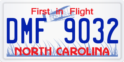 NC license plate DMF9032