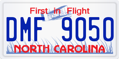 NC license plate DMF9050