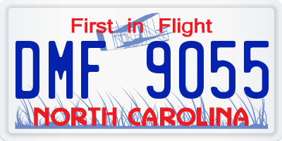 NC license plate DMF9055