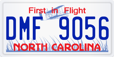 NC license plate DMF9056