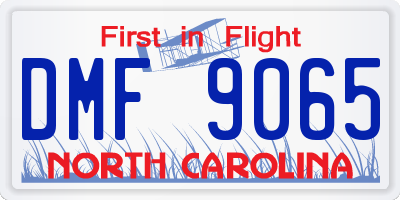 NC license plate DMF9065