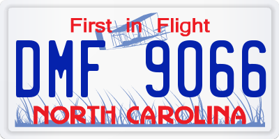 NC license plate DMF9066