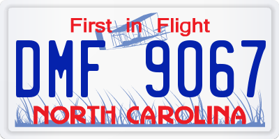 NC license plate DMF9067