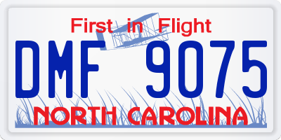 NC license plate DMF9075