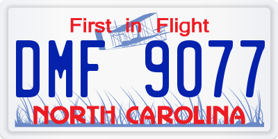 NC license plate DMF9077
