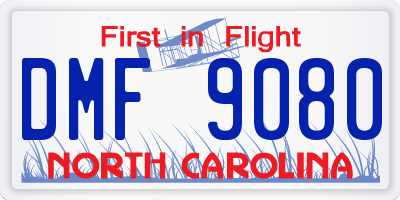 NC license plate DMF9080