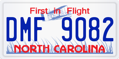 NC license plate DMF9082