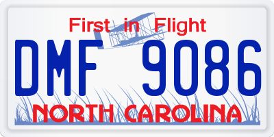 NC license plate DMF9086
