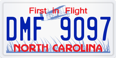 NC license plate DMF9097