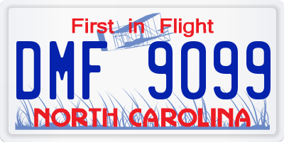 NC license plate DMF9099