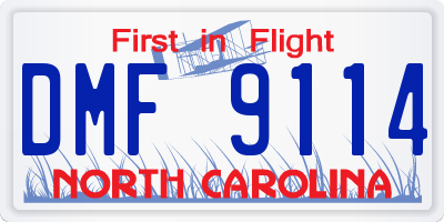 NC license plate DMF9114