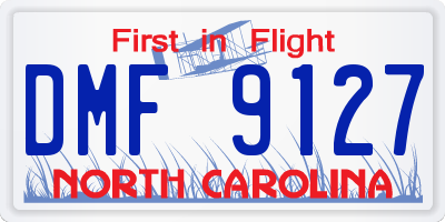 NC license plate DMF9127