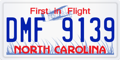 NC license plate DMF9139