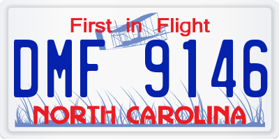 NC license plate DMF9146
