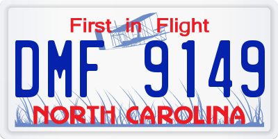 NC license plate DMF9149
