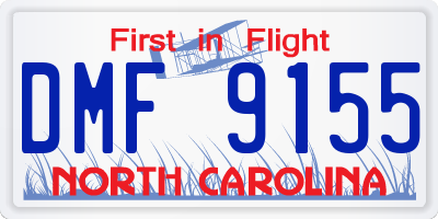 NC license plate DMF9155