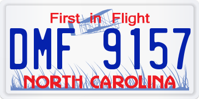 NC license plate DMF9157
