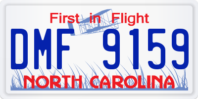 NC license plate DMF9159