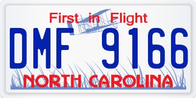 NC license plate DMF9166