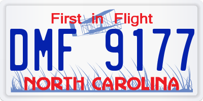 NC license plate DMF9177