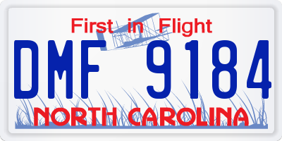 NC license plate DMF9184