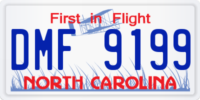 NC license plate DMF9199