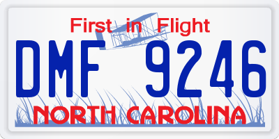 NC license plate DMF9246