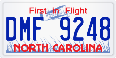 NC license plate DMF9248