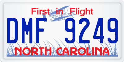 NC license plate DMF9249
