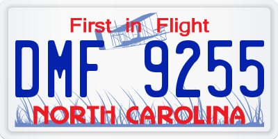 NC license plate DMF9255