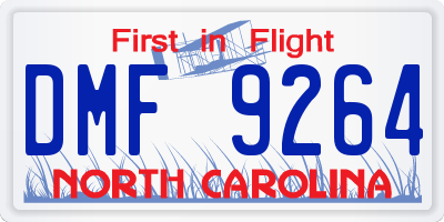 NC license plate DMF9264