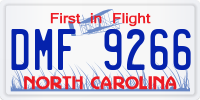 NC license plate DMF9266