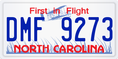 NC license plate DMF9273