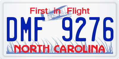NC license plate DMF9276