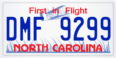 NC license plate DMF9299