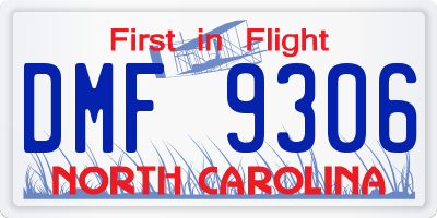 NC license plate DMF9306