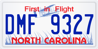 NC license plate DMF9327
