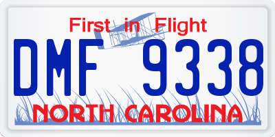 NC license plate DMF9338