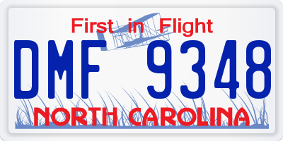NC license plate DMF9348