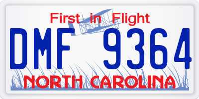 NC license plate DMF9364