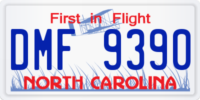 NC license plate DMF9390