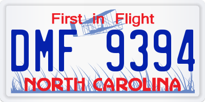 NC license plate DMF9394