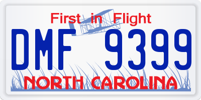 NC license plate DMF9399