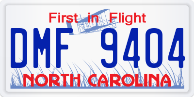 NC license plate DMF9404