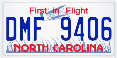NC license plate DMF9406