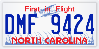 NC license plate DMF9424