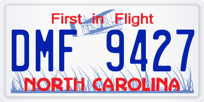 NC license plate DMF9427